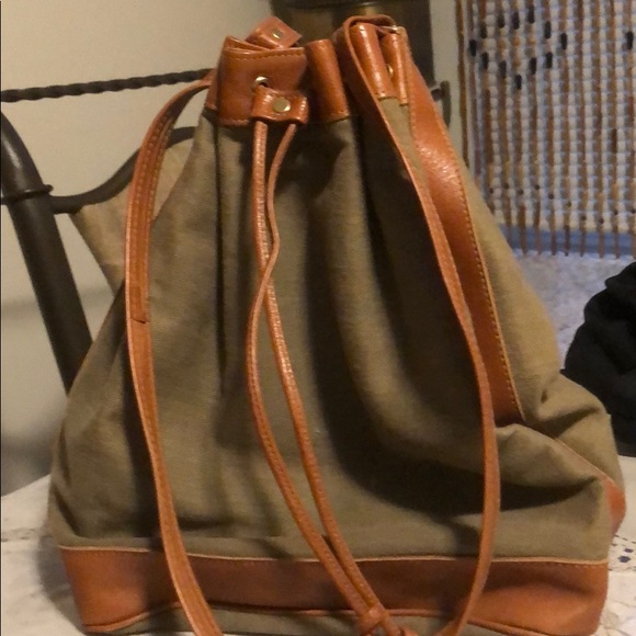 Leather and cotton bag - Picture 2 of 15